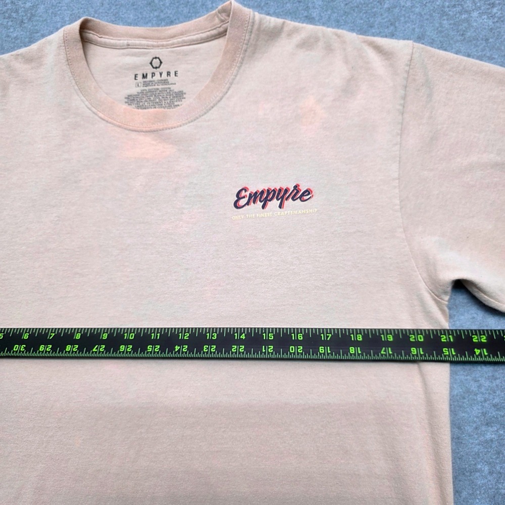 EMPYRE Men's Large Peach‎ Graphic T-Shirt Street Style Eagle Logo Short Sleeve - Picture 8 of 11